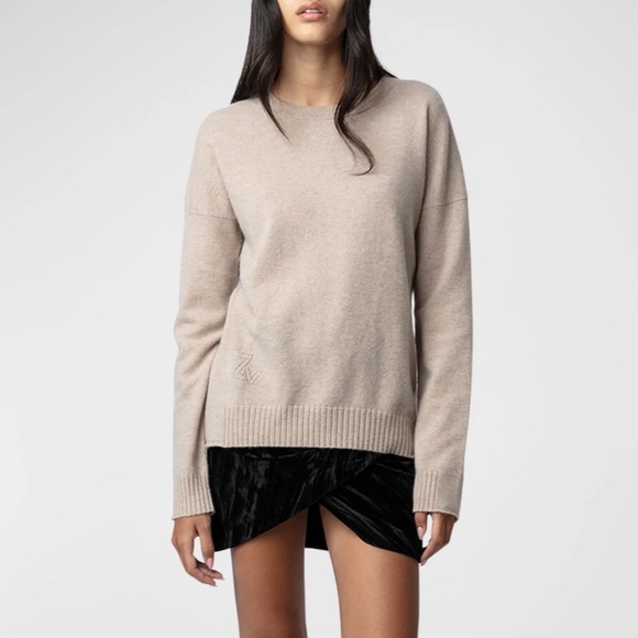 Zadig & Voltaire Cici Star Patch Cashmere Sweater - Picture 1 of 8